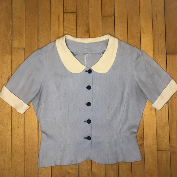 Vintage handmade 40s blouse. Modern sz large- additional measurements listed. - Picture 1 of 5